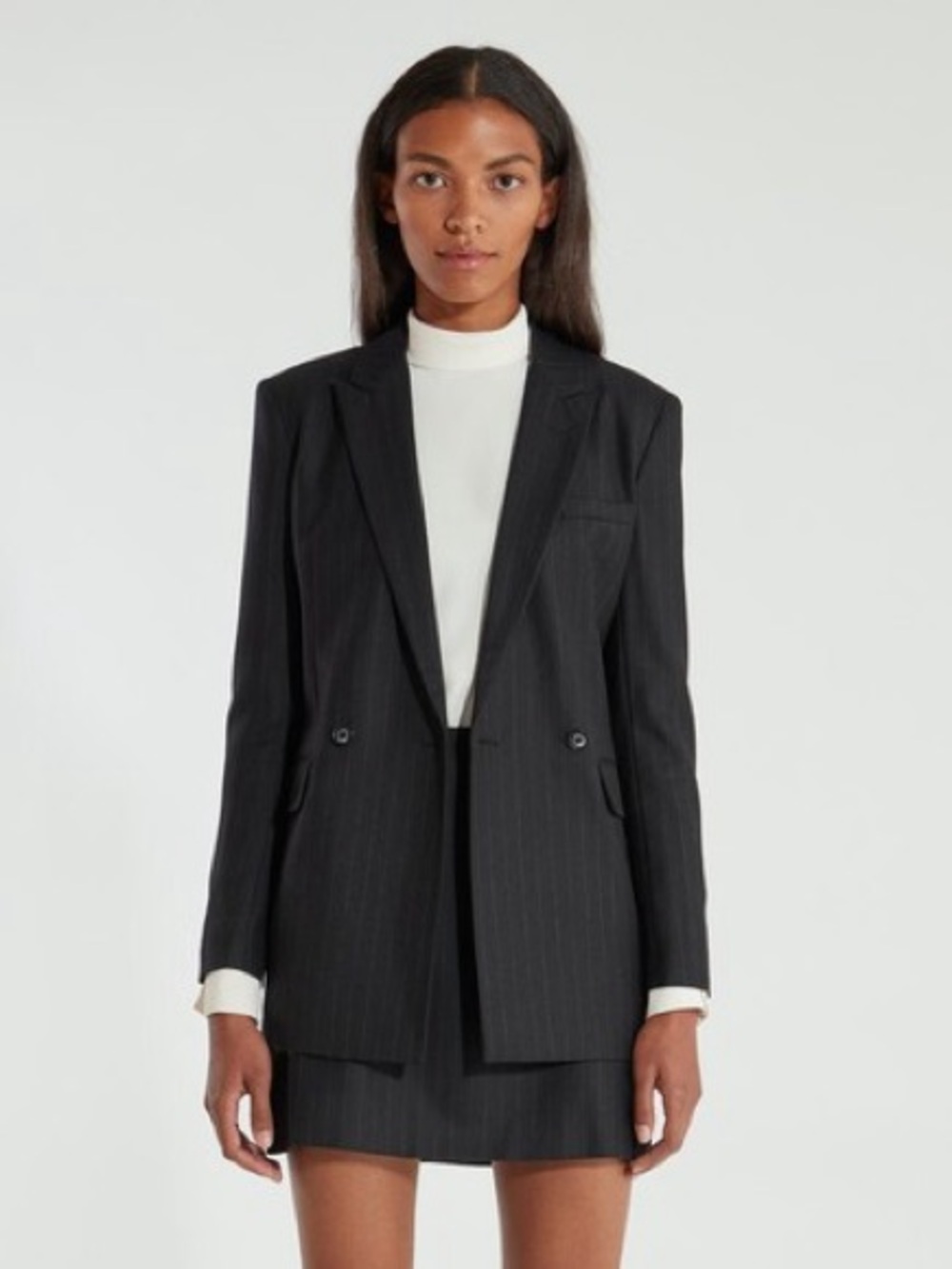 Billie the Label Diane Black Pinstriped Blazer Size Small Professional Workwear